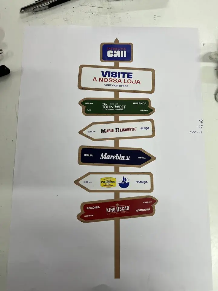 Sinalética direcional personalizada impressa pela Rolbranco